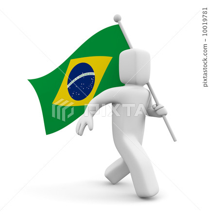 3d person with Brasil flag 10019781