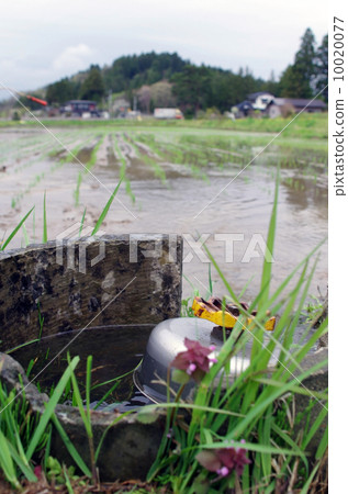 Agricultural water tap and rural landscape Agricultural water tap and rural landscape 10020077