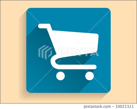 Vector Flat long shadow icon of shopping chart - Stock Illustration ...
