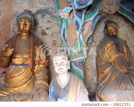 China Hengsan Susukuji Sanshaku Buddha and Confucius statue China Hengsan Susukuji Sanshaku Buddha and Confucius statue 10022351