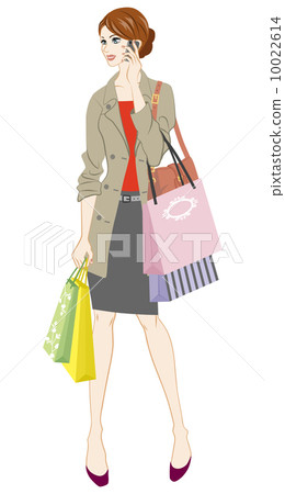 Women shopping Trench coat 10022614