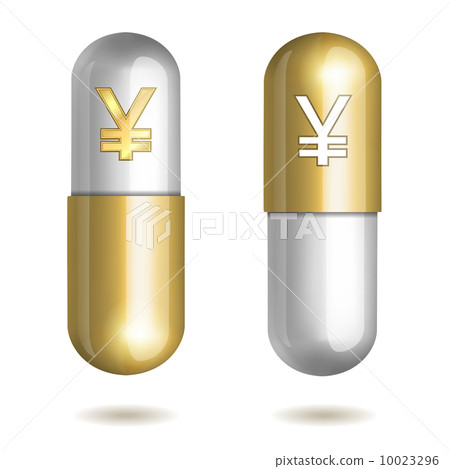 Capsule Pills with Yen Signs Capsule Pills with Yen Signs 10023296