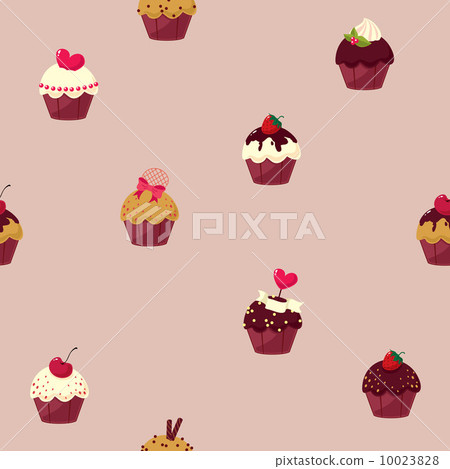seamless cartoon cake pattern 10023828