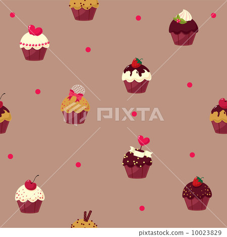 seamless cartoon cake pattern 10023829