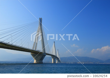 suspension bridge crossing Corinth Gulf suspension bridge crossing Corinth Gulf 10024254