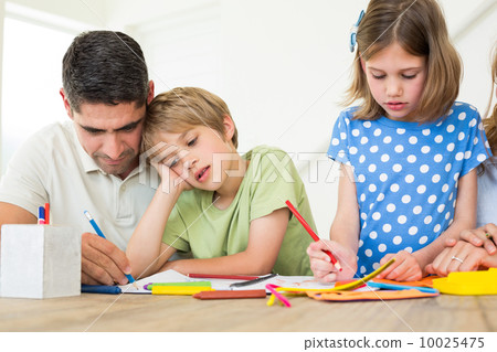 Father and children coloring Father and children coloring 10025475