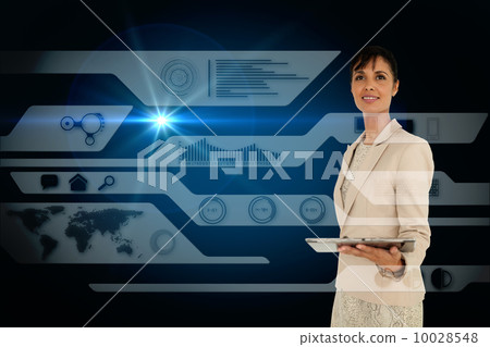 Businesswoman holding tablet 10028548