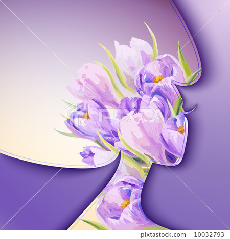 Beautiful young woman with flowers in hair 10032793