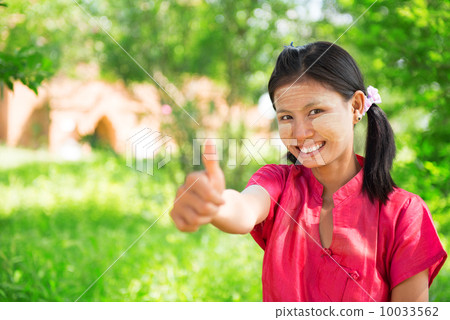 Myanmar girl thumb up Myanmar girl thumb up 10033562