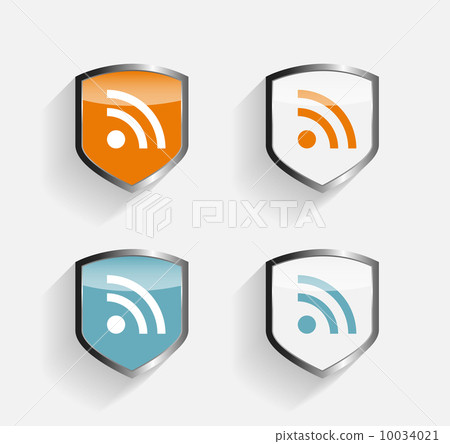 RSS Shield Set Vector Illustration RSS Shield Set Vector Illustration 10034021