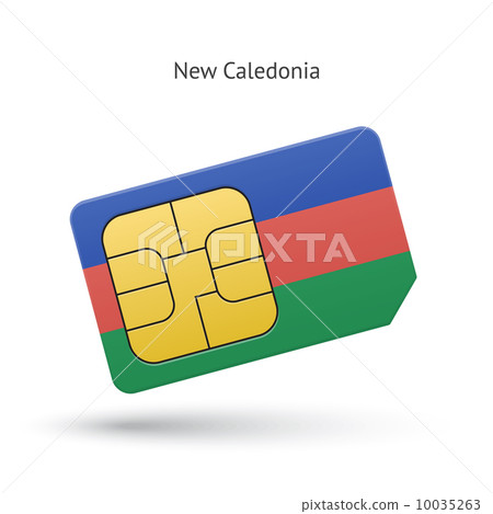 New Caledonia mobile phone sim card with flag. 10035263
