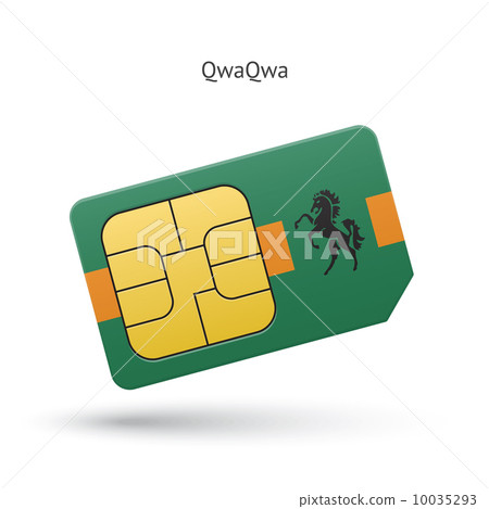 QwaQwa mobile phone sim card with flag. 10035293