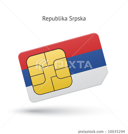 Republika Srpska mobile phone sim card with flag. 10035294