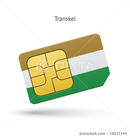 Transkei mobile phone sim card with flag. Transkei mobile phone sim card with flag. 10035344
