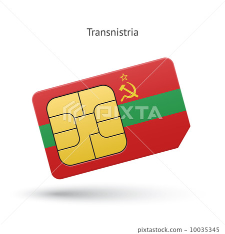 Transnistria mobile phone sim card with flag. Transnistria mobile phone sim card with flag. 10035345