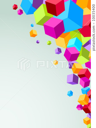 Colorful cubes flying - geometrical background 10035400