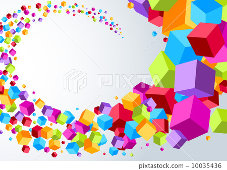 Swoosh made of colorful cubes 10035436
