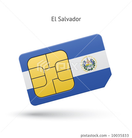 El Salvador mobile phone sim card with flag. El Salvador mobile phone sim card with flag. 10035833