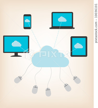 Flat design concept of cloud computing concept... - Stock Illustration ...