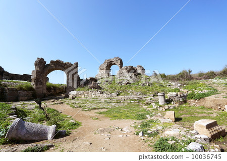 Ruins of the ancient city of Aspendos. Ruins of the ancient city of Aspendos. 10036745