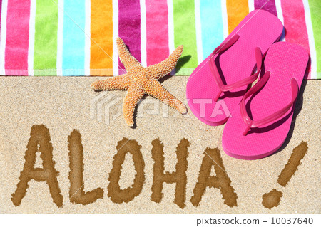 Hawaii beach travel concept - ALOHA Hawaii beach travel concept - ALOHA 10037640