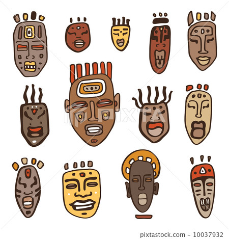 African Masks set. 10037932