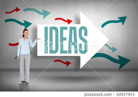 Ideas against arrows pointing 10037953