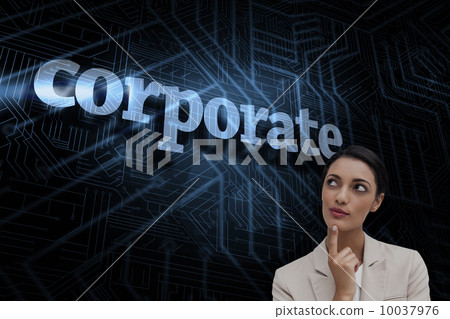 Corporate against futuristic black and blue background Corporate against futuristic black and blue background 10037976