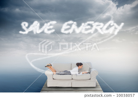 Save energy against cloudy sky over ocean 10038057