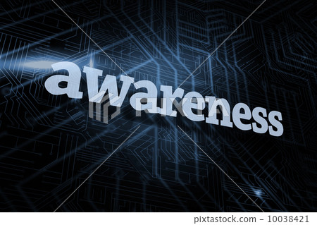 Awareness against futuristic black and blue background 10038421