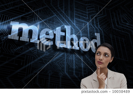 Method against futuristic black and blue background Method against futuristic black and blue background 10038489