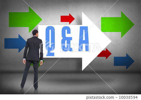 Q &amp; a against arrows pointing 10038594