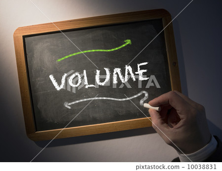 Hand writing Volume on chalkboard 10038831