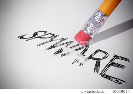 Pencil erasing the word Spyware Pencil erasing the word Spyware 10039084