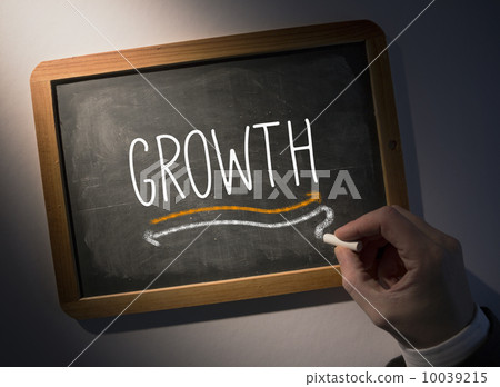 Hand writing Growth on chalkboard 10039215