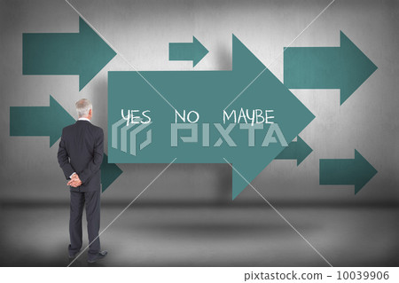 Yes no maybe against blue arrows pointing 10039906
