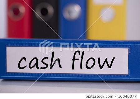 Cash flow on blue business binder 10040077