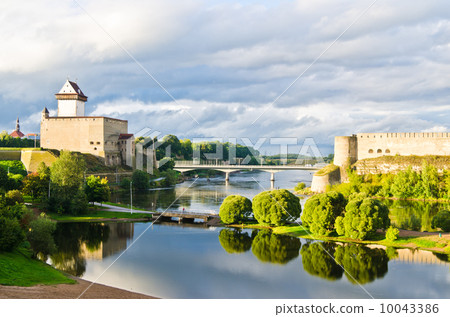 Two towers on the border of Estonia and Russia 10043386