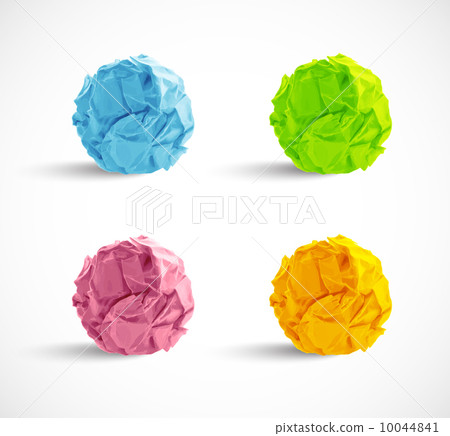 set of crumpled paper balls 10044841