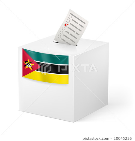 Ballot box with voting paper. Mozambique 10045236