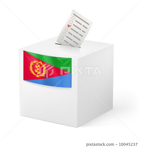 Ballot box with voting paper. Eritrea 10045237