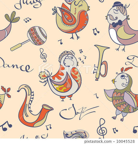 jazz concept wallpaper. Birds sing and dancing jazz concept wallpaper. Birds sing and dancing 10045528