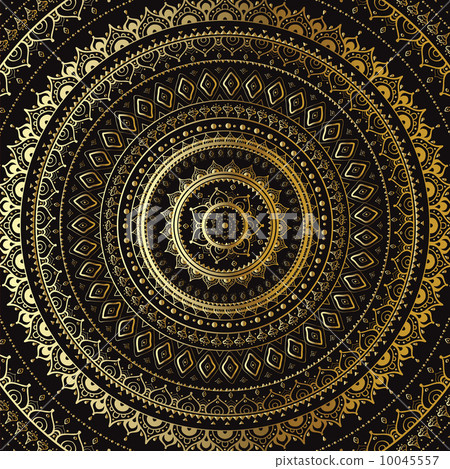 Gold Mandala. Indian decorative pattern. 10045557