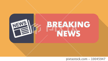 Breaking News Concept on Orange in Flat Design. 10045947