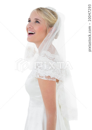 Surprised woman in wedding dress over white background Surprised woman in wedding dress over white background 10047293