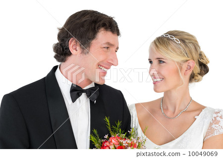 Bride and groom looking at each other Bride and groom looking at each other 10049069