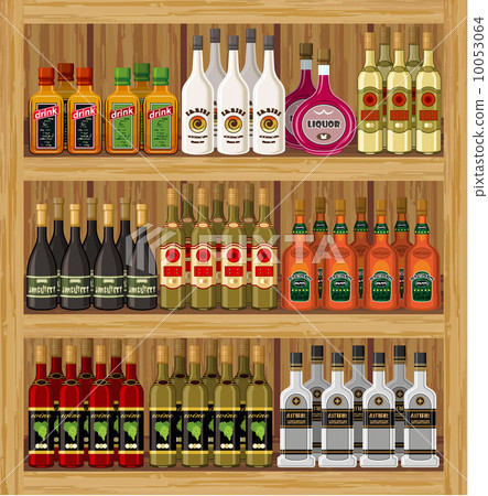 Shop alcoholic beverages. vector 10053064