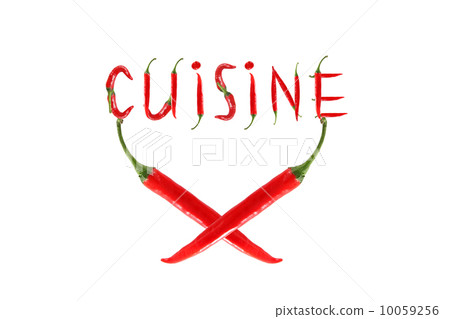 Red hot chili pepper isolated, word cuisine Red hot chili pepper isolated, word cuisine 10059256