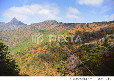 Ishigane天際線和Ishizuchiyama-yama的秋天色彩 10060719