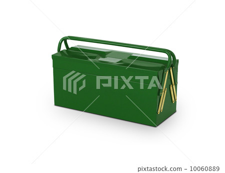 Green toolbox isolated on white 10060889